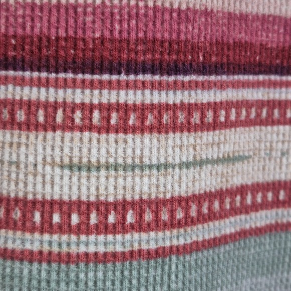 Chaps Top Womens 1X Thermal Waffle Knit Lightweight Henley Southwestern Aztec - Picture 6 of 9